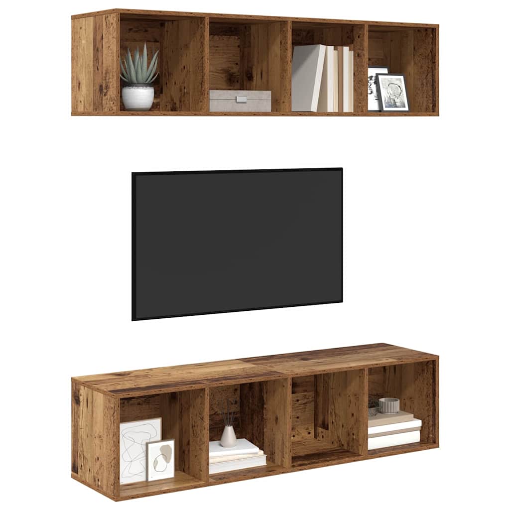 Set mobile TV 2 pcs Legno vecchio 37 x 37 x 142,5 cm