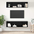 Set mobile TV 4 pcs Rovere Nero 37 x 37 x 72 cm