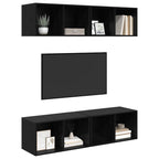 Set mobile TV 4 pcs Rovere Nero 37 x 37 x 72 cm