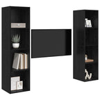 Set mobile TV 2 pcs Nero 37 x 37 x 142,5 cm Legno multistrato