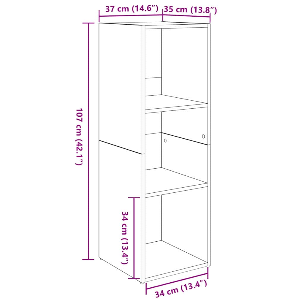 Set mobile TV 2 pcs Rovere Nero 107 x 35 x 37 cm