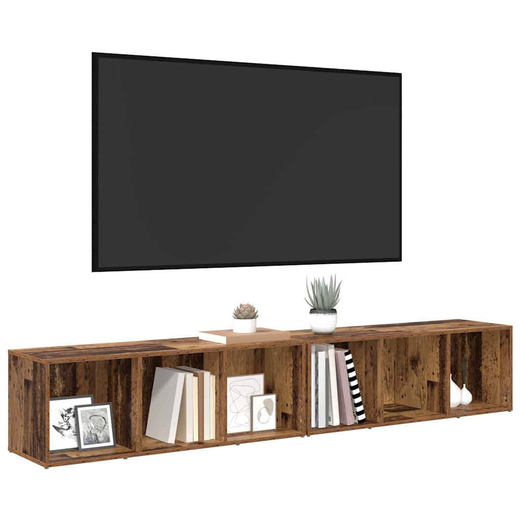 Set mobile TV 2 pcs Legno vecchio 37 x 35 x 107cm