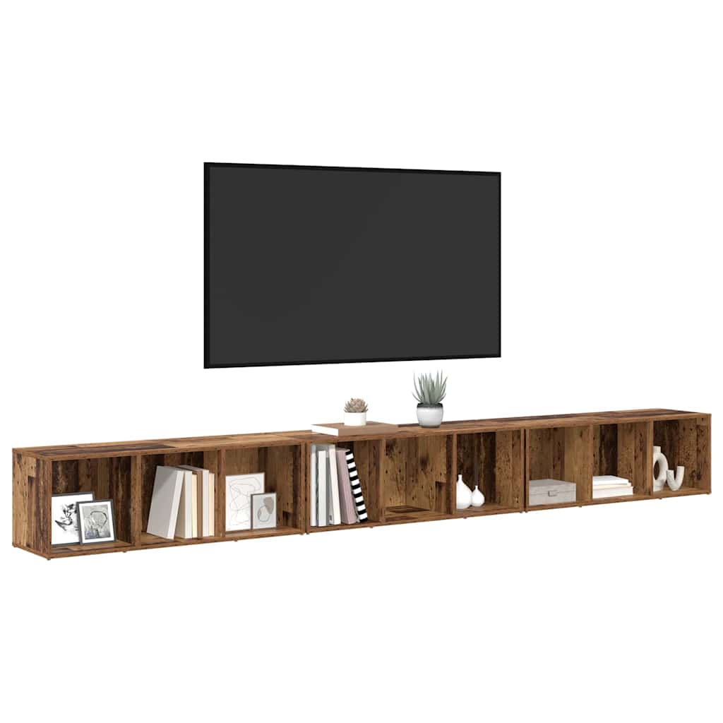 Set mobile TV 3 pcs Legno vecchio 37 x 35 x 107 cm