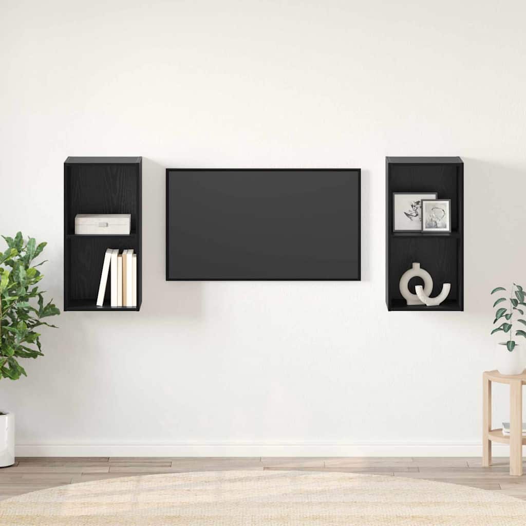 Set mobile TV 2 pcs Rovere Nero 37 x 37 x 72 cm