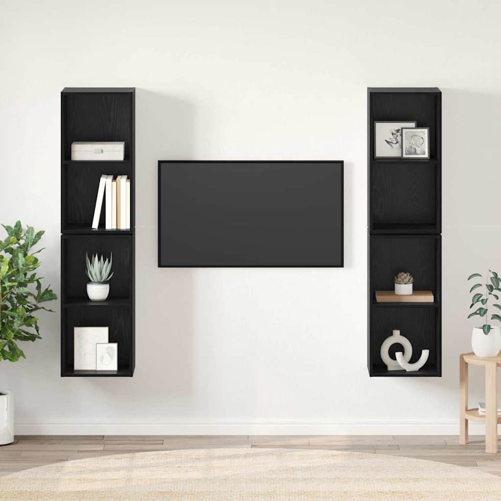 Set mobile TV 4 pcs Rovere Nero 37 x 37 x 72 cm