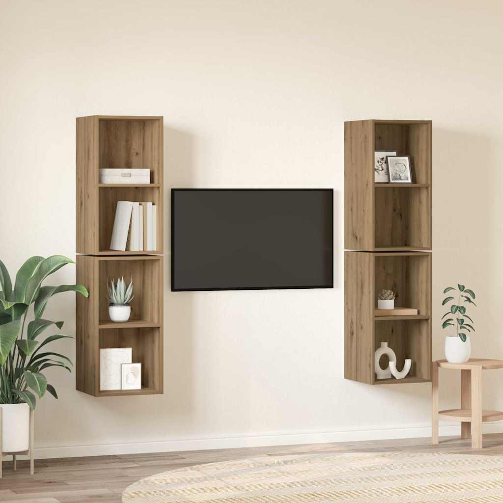 Set mobile TV 4 pcs Rovere artigianale 37 x 37 x 72 cm