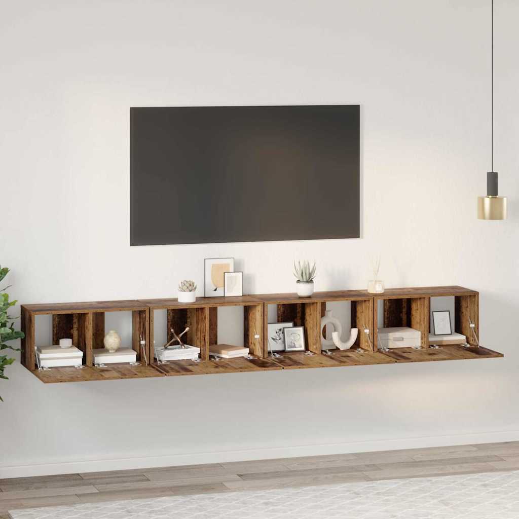 Set mobile TV 4 pcs Legno vecchio 60 x 30 x 30 cm