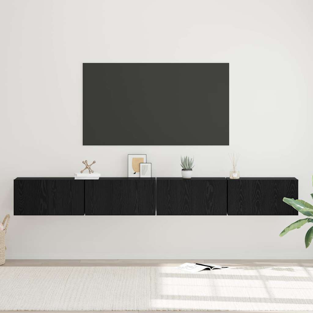 Set mobile TV 4 pcs Rovere Nero 60 x 30 x 30 cm