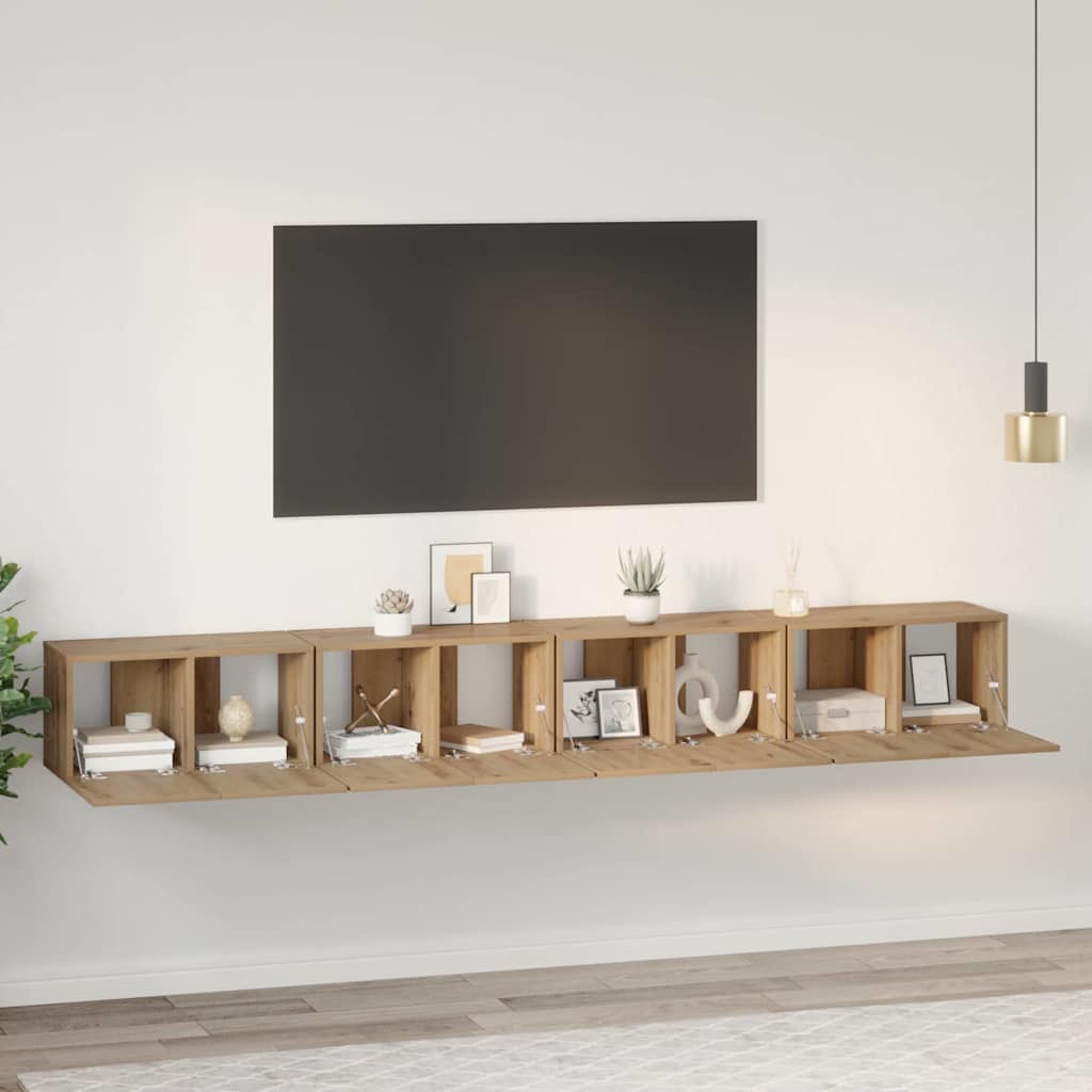 Set mobile TV 4 pcs Rovere artigianale 60 x 30 x 30 cm