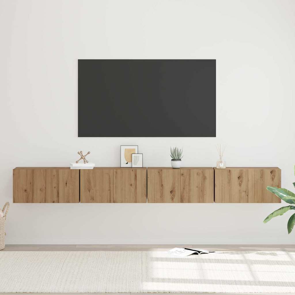 Set mobile TV 4 pcs Rovere artigianale 60 x 30 x 30 cm