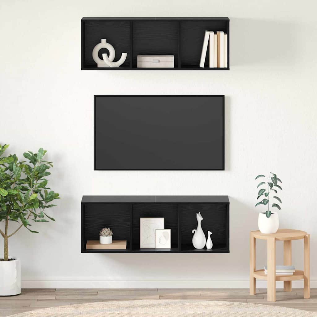 Set mobile TV 2 pcs Rovere Nero 37 x 37 x 107 cm