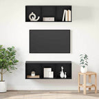 Set mobile TV 2 pcs Rovere Nero 37 x 37 x 107 cm