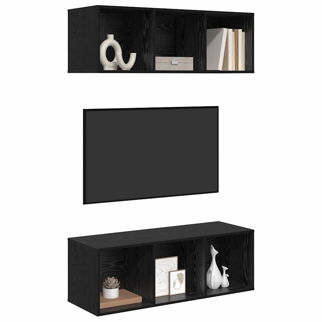 Set mobile TV 2 pcs Rovere Nero 37 x 37 x 107 cm