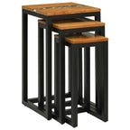 Tavolo Nesting 3 pcs Marrone Legno di teak solido