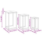 Tavolo Nesting 3 pcs Marrone Legno di teak solido