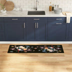 Tappeto da Cucina Nero 150 x 45 cm Velluto