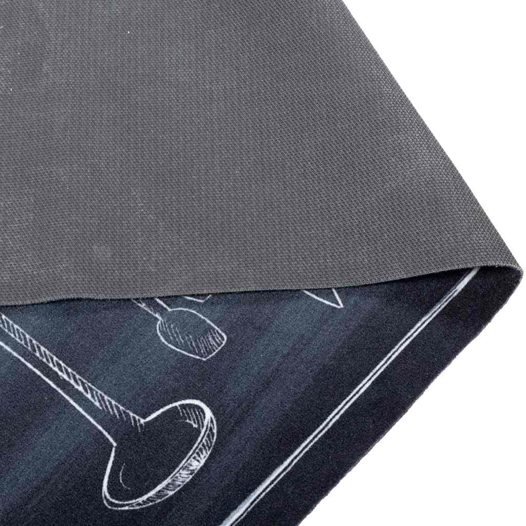 Tappeto da Cucina Nero 180 x 60 cm Velluto
