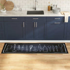 Tappeto da Cucina Nero 180 x 60 cm Velluto