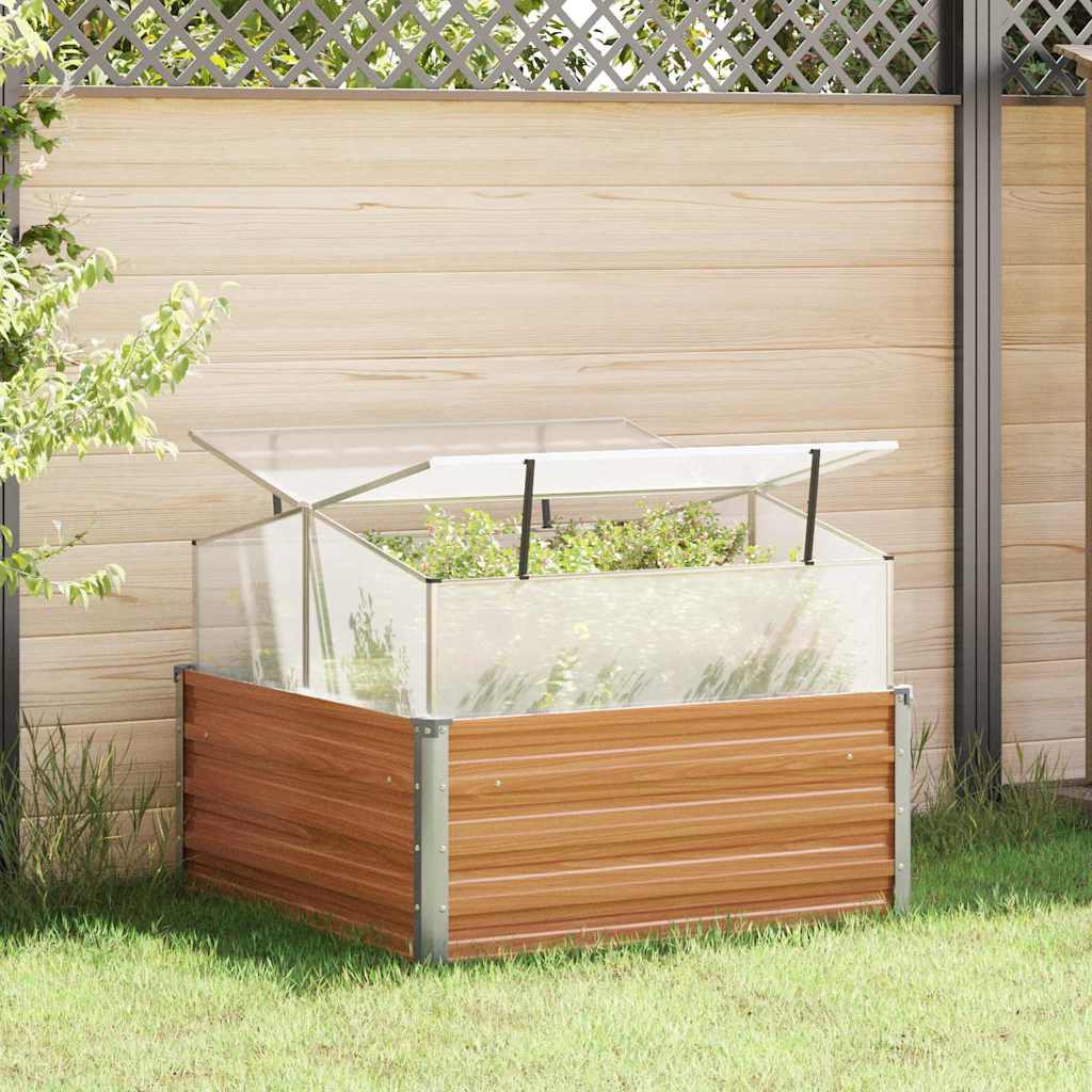 Vaso da giardino con serra Marrone Chiaro 100 x 100 x 77 cm