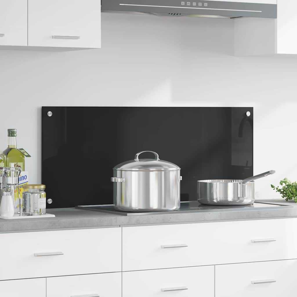Schienale da cucina Nero 100 x 40 cm vetro temperato