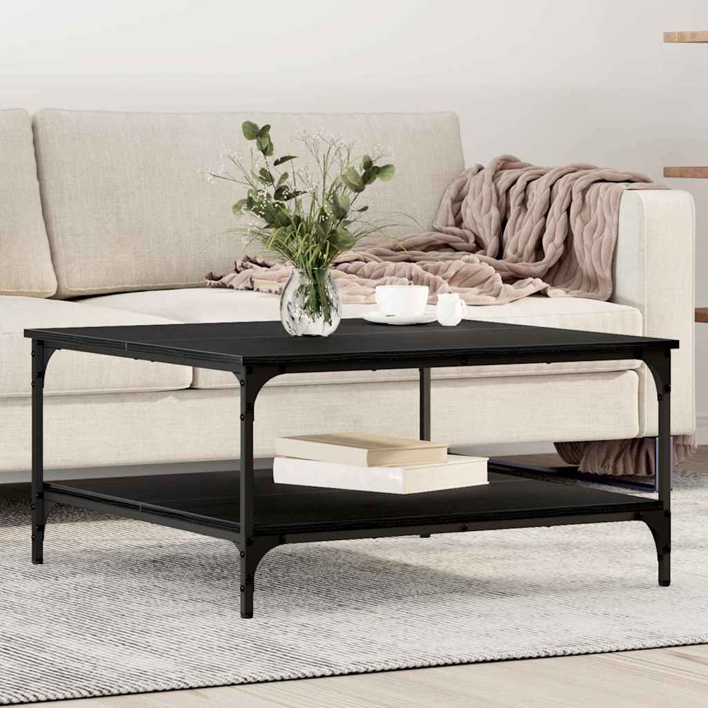 Tavolino da salotto Rovere nero 80 x 80 x 40 cm