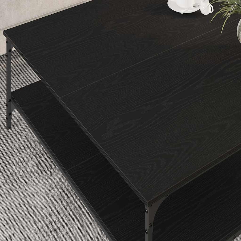 Tavolino da salotto Rovere nero 100 x 100 x 40 cm