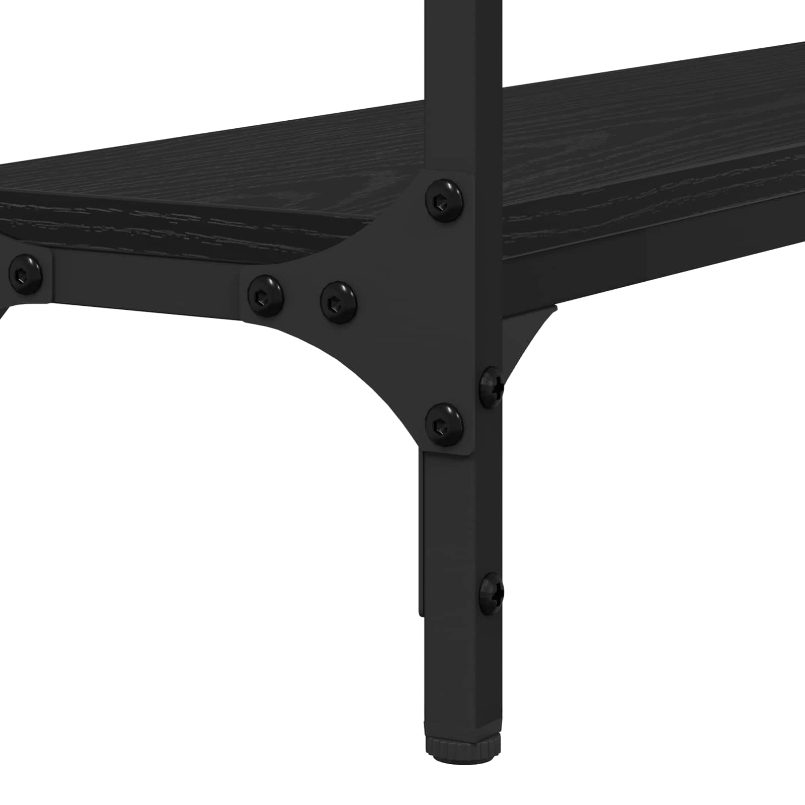 Tavolo consolle con lo scaffale Rovere nero 100 x 22,5 x 75 cm