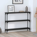Tavolo consolle con lo scaffale Rovere nero 100 x 22,5 x 75 cm