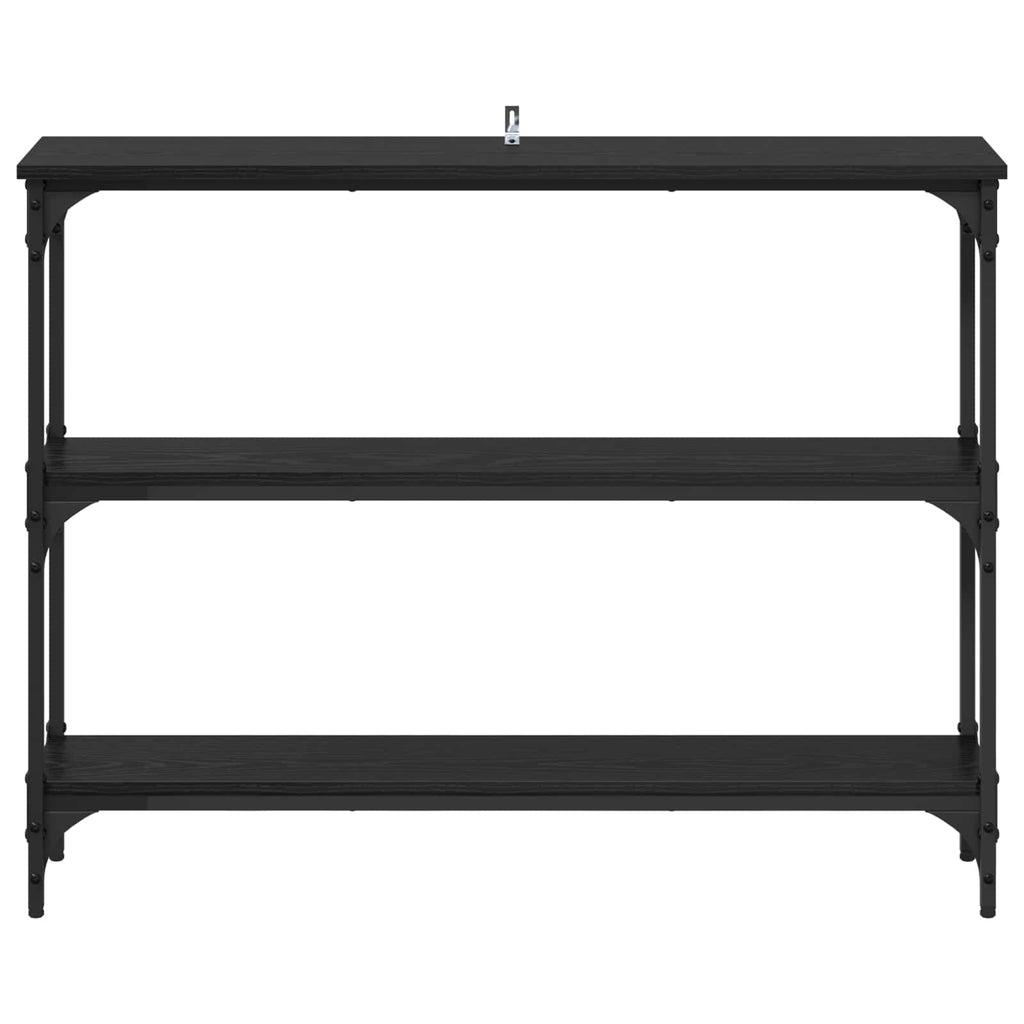 Tavolo consolle con lo scaffale Rovere nero 100 x 22,5 x 75 cm