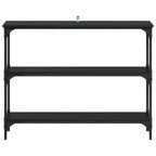 Tavolo consolle con lo scaffale Rovere nero 100 x 22,5 x 75 cm