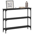 Tavolo consolle con lo scaffale Rovere nero 100 x 22,5 x 75 cm