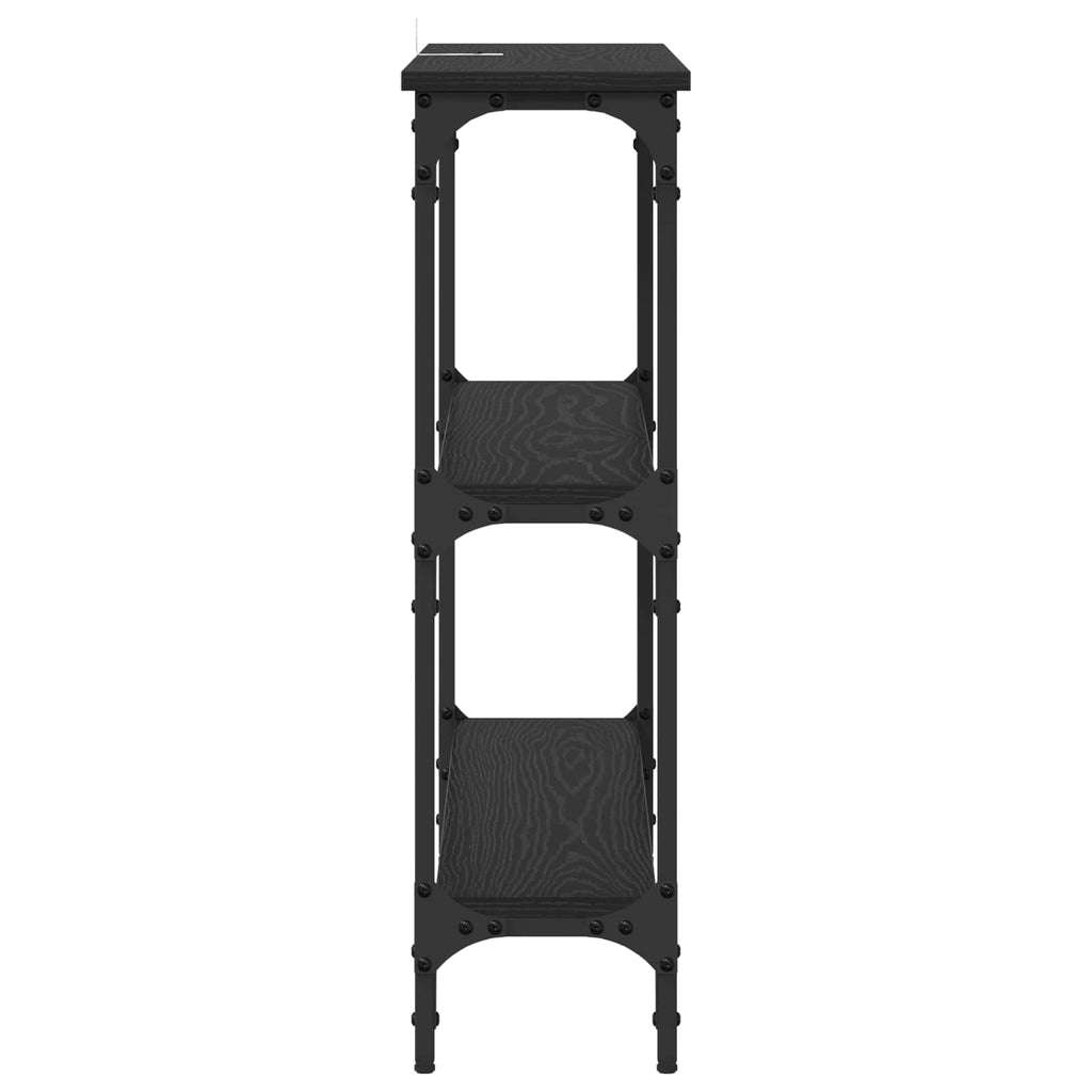 Tavolo consolle con lo scaffale Rovere nero 100 x 22,5 x 75 cm