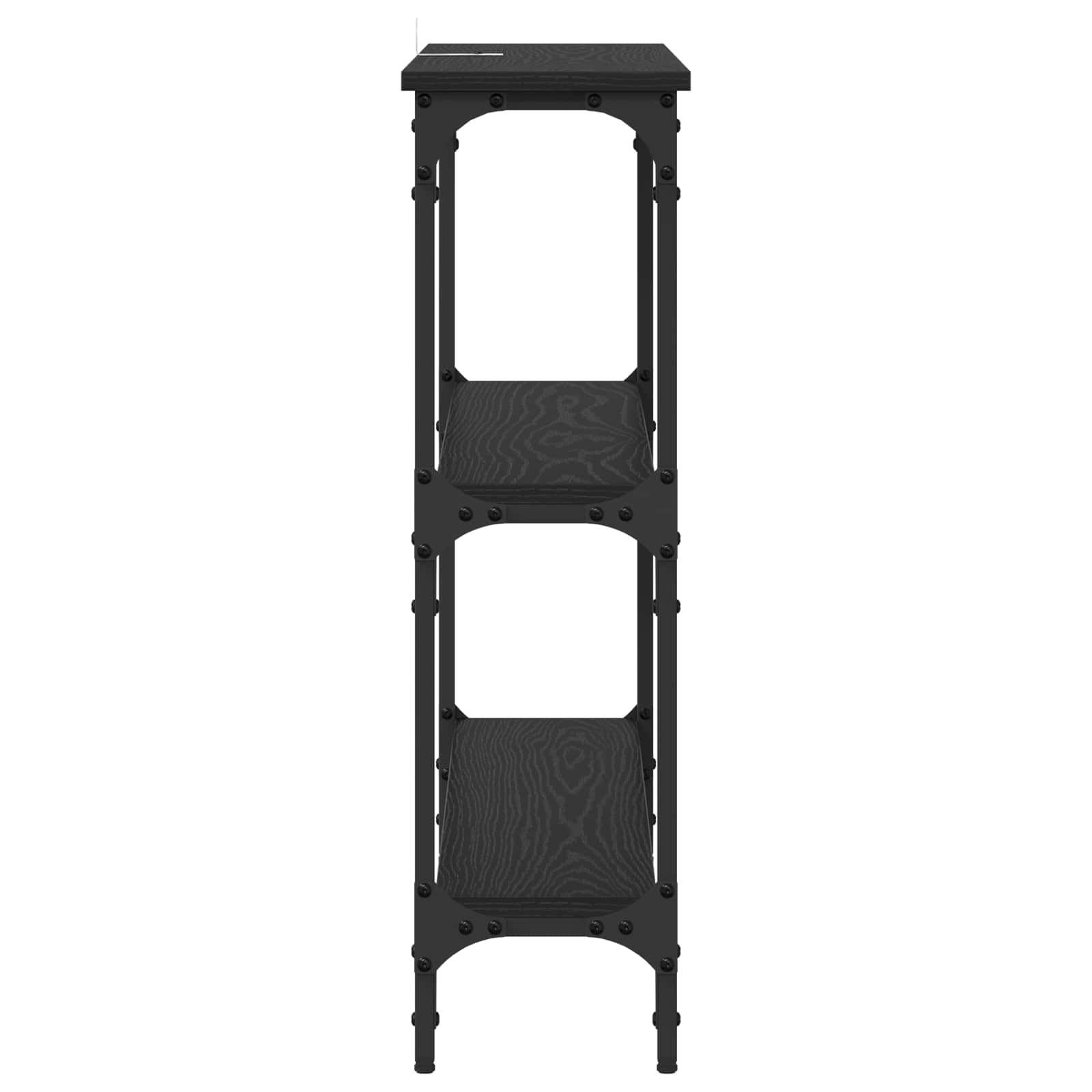 Tavolo consolle con lo scaffale Rovere nero 100 x 22,5 x 75 cm