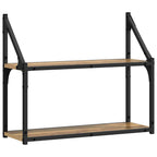 Scaffale da parete rovere artigianale 60 x 21 x 51 cm