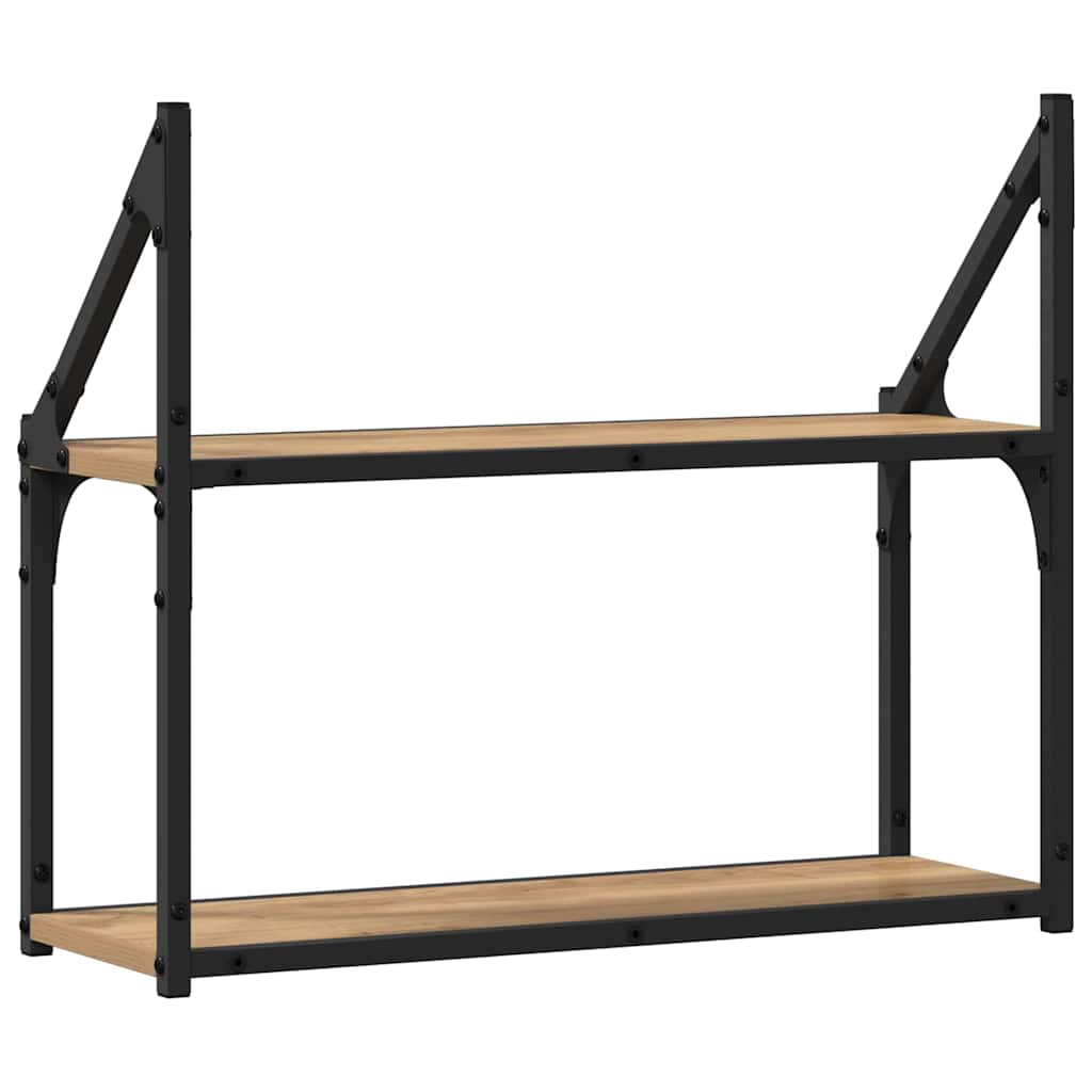 Scaffale da parete rovere artigianale 60 x 21 x 51 cm