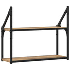 Scaffale da parete rovere artigianale 60 x 21 x 51 cm