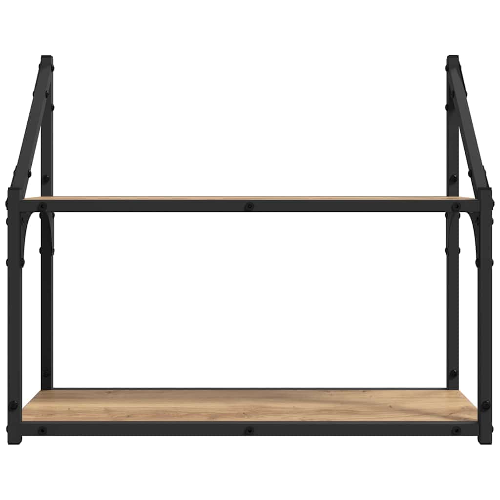 Scaffale da parete rovere artigianale 60 x 21 x 51 cm