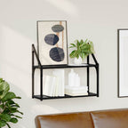 Scaffale da parete con lo scaffale Rovere nero 60 x 21 x 51 cm