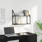 Scaffale da parete con lo scaffale Rovere nero 60 x 21 x 51 cm