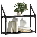 Scaffale da parete con lo scaffale Rovere nero 60 x 21 x 51 cm