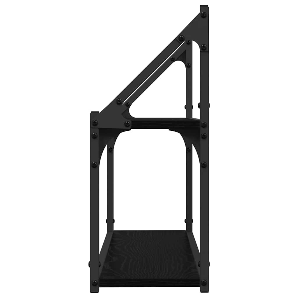 Scaffale da parete con lo scaffale Rovere nero 60 x 21 x 51 cm