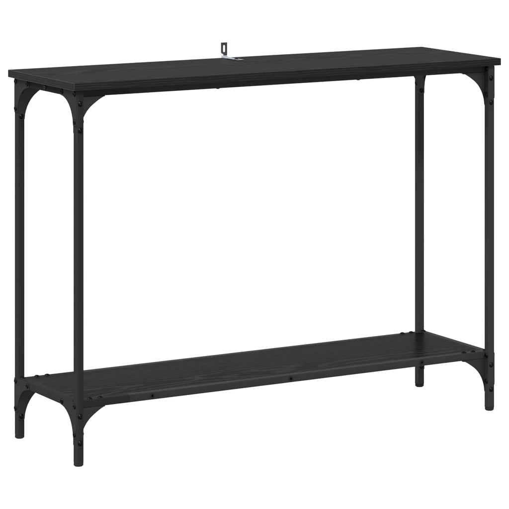 Tavolo consolle con lo scaffale Rovere nero 101 x 30.5 x 75 cm