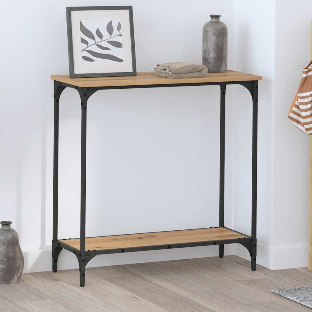 Tavolo consolle rovere artigianale 75 x 30.5 x 75 cm