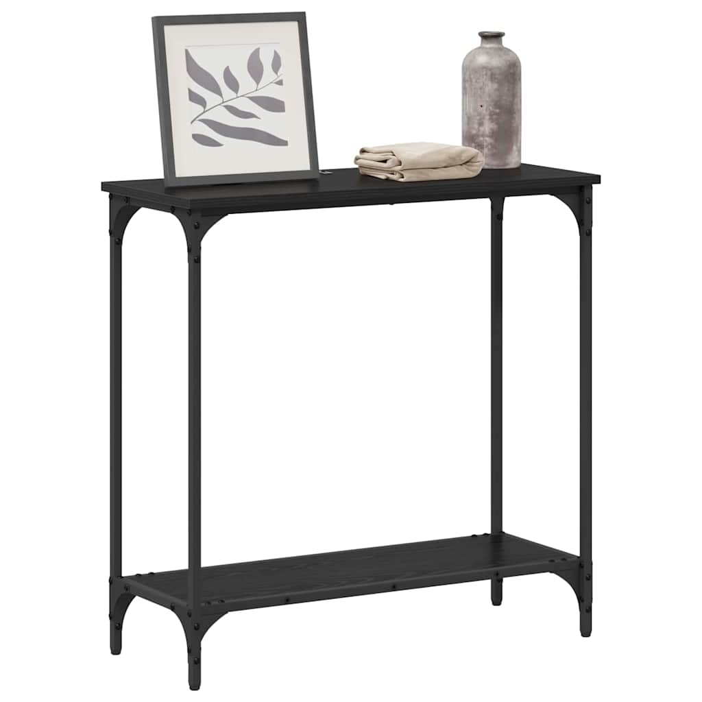 Tavolo consolle Rovere nero 75 x 30.5 x 75 cm Legno multistrato