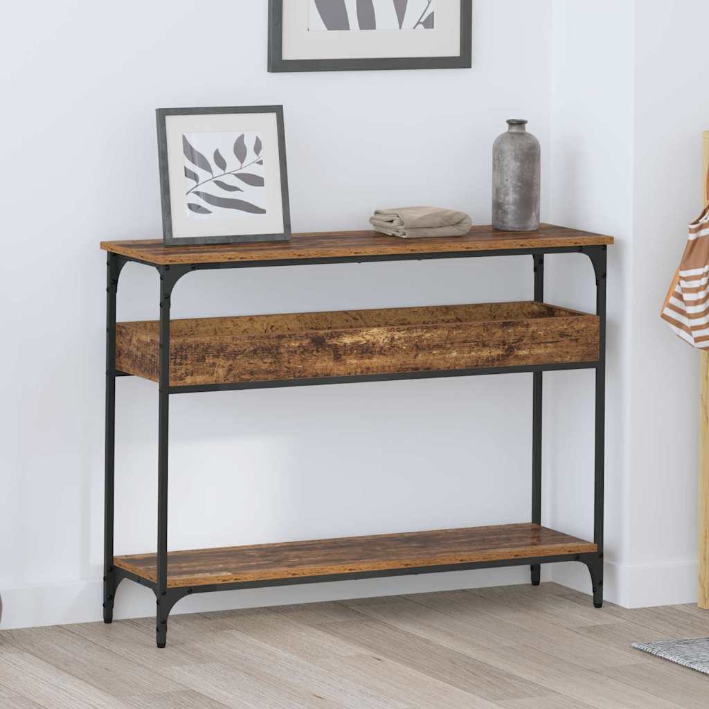 Tavolo consolle con lo scaffale Legno vecchio 100 x 29 x 75 cm