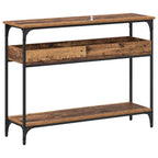 Tavolo consolle con lo scaffale Legno vecchio 100 x 29 x 75 cm
