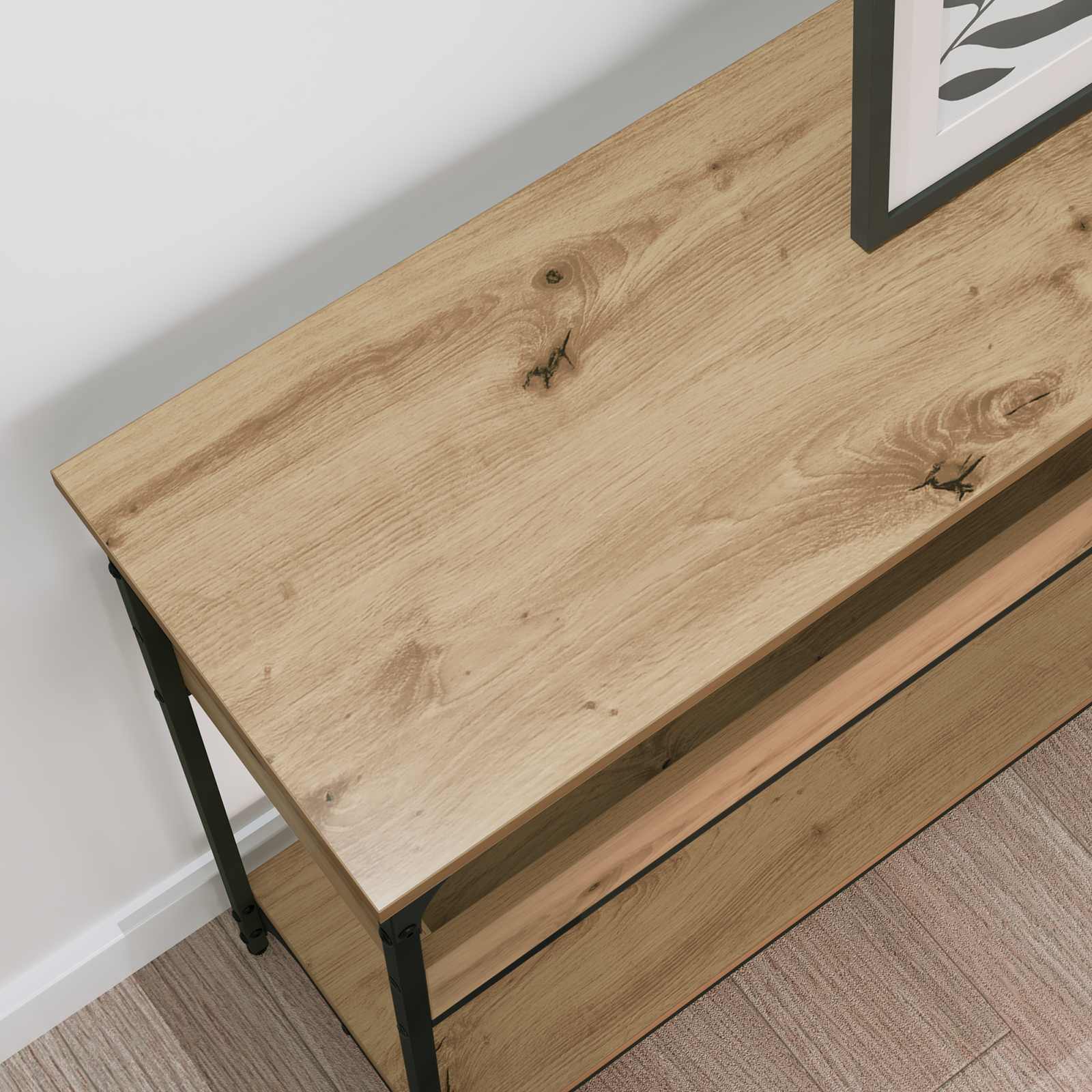 Tavolo consolle rovere artigianale 100 x 29 x 75 cm