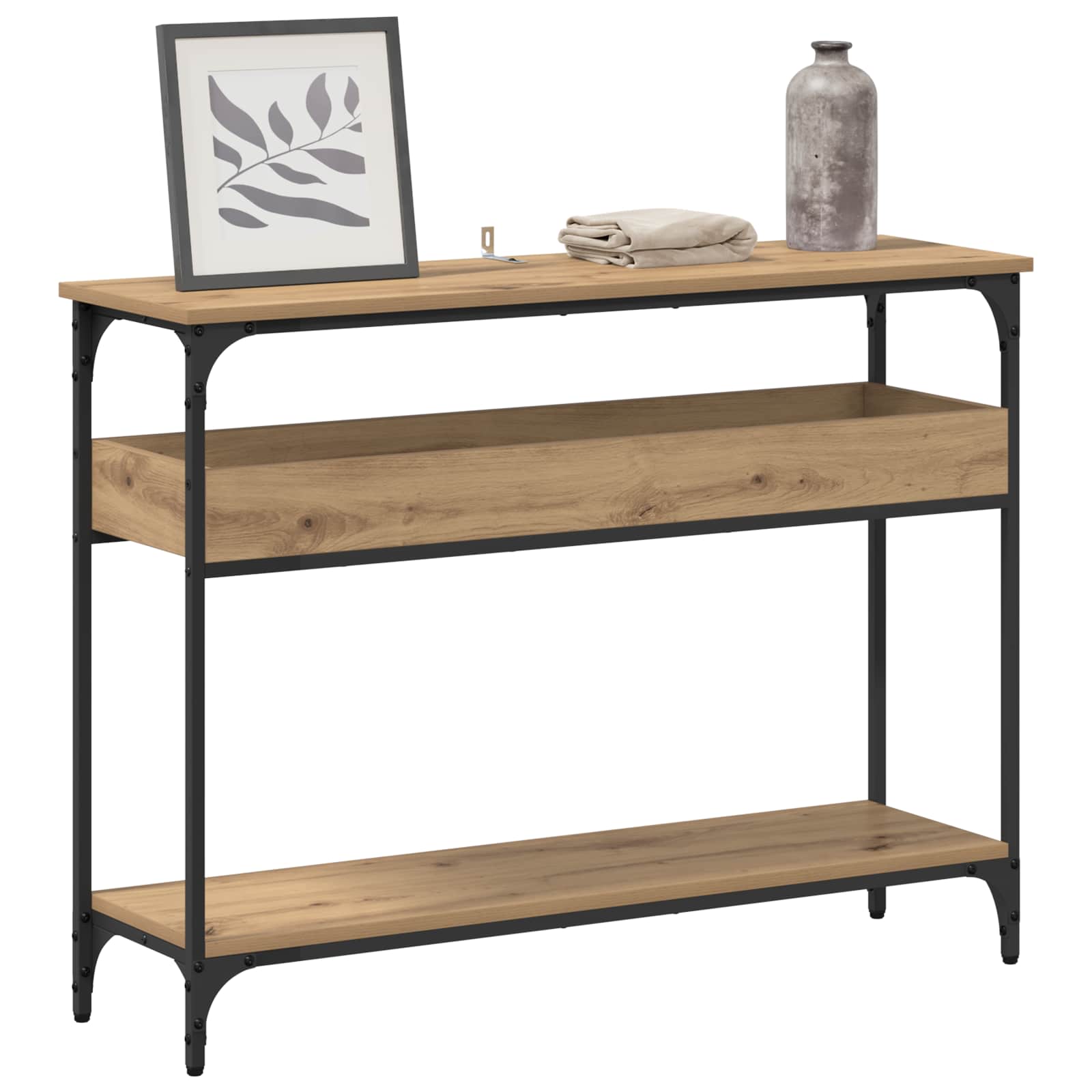 Tavolo consolle rovere artigianale 100 x 29 x 75 cm