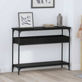 Tavolo consolle Rovere nero 100 x 29 x 75 cm Legno multistrato