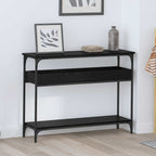 Tavolo consolle Rovere nero 100 x 29 x 75 cm Legno multistrato